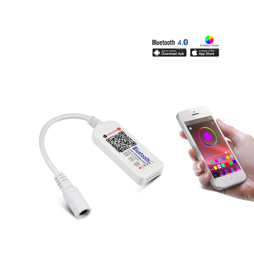 

5050 SMD RGBW RGB LED Strip light DC5 - 24V Bluetooth 4.0 Wifi LED RGB Controller Music Sound APP Control with IOS & Android
