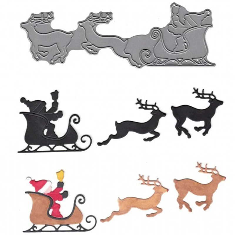 Санта Клаус путешествует по металлу Вырубные штампы новые трафареты для скрапбукинга DIY бумажные карты ремесло забавное украшение