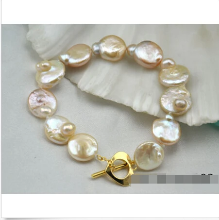 

8" 17mm baroque pink freshwater pearl braceletNoble style Natural Fine jewe Fast (D) SHIPPING