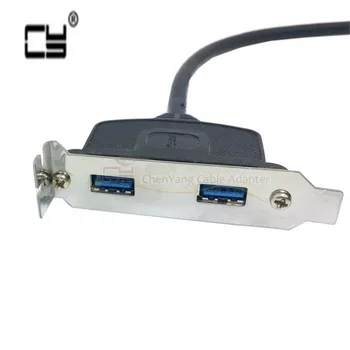 

Low Profile 95mm Height USB 3.0 Female 40cm cable Back panel to Motherboard 20pin cable with PCI bracket adapter