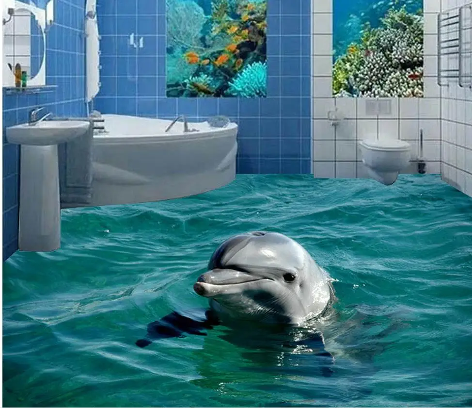 online shop 3d sea beach floor dolphin 3d wall murals wallpaper