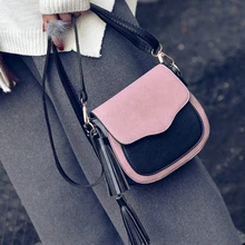New trend women handbags, retro simple flap, fashion shoulder bag, tassel ornaments woman messenger bag(light pink)