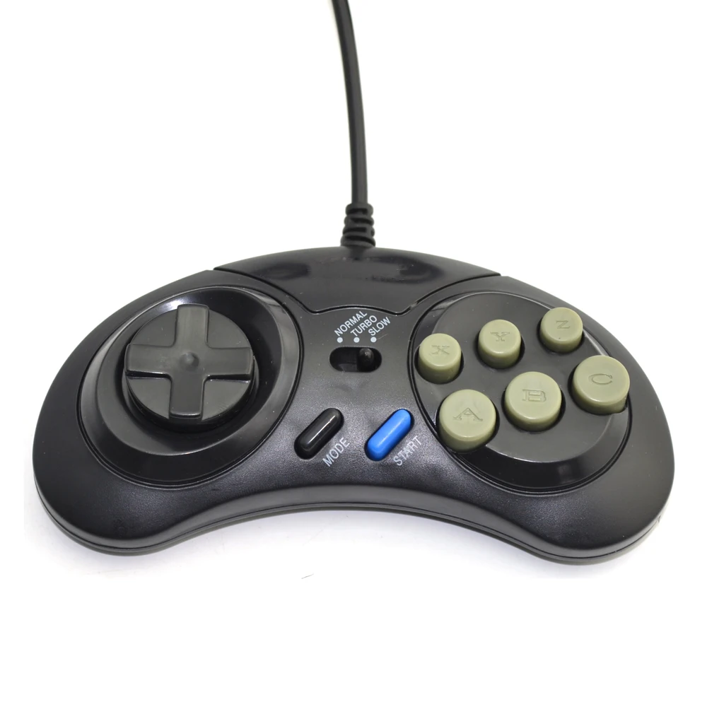 16 бит классический проводной игровой контроллер для SEGA Genesis 6 кнопочный геймпад для SEGA Mega Drive игровые аксессуары