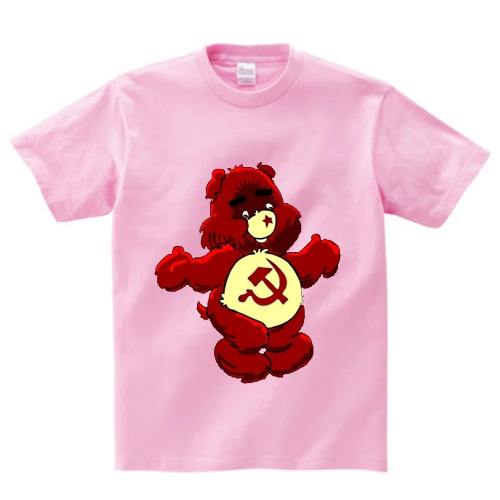 

2-15yeas Kids USSR CCCP Design T Shirt Boys/Girls Kawaii Short Sleeve Tops tee Children's Funny The Bear cccp baby T-Shirt NN