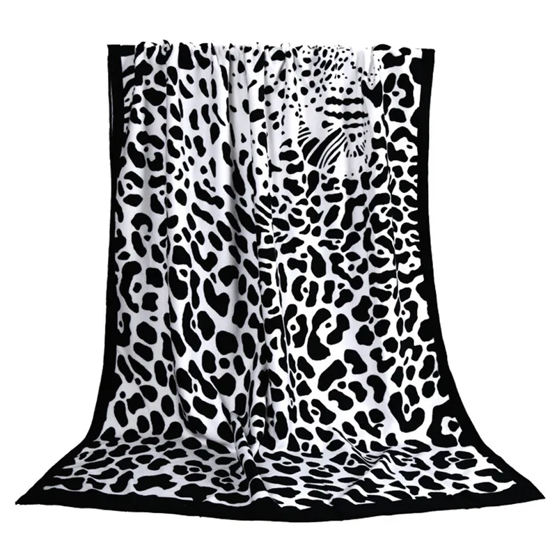 Billige 100*180 luxus Bad Handtuch Super saugfähigen Toallas Microfibra Sport Strand Handtücher Weich Mikrofaser Druck Handtücher (Leopard)