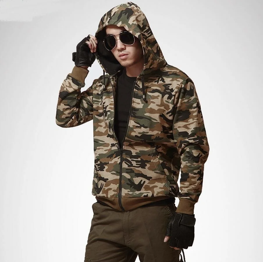 Related Searches Fortunately, you can leave the sewing machine alone and find a range of camo sweatshirts that are perfect for your next trip into the wilds. Camo sweatshirts are essential for keen hunters because disruptive pattern materials are proven to make for a more efficient hunt.