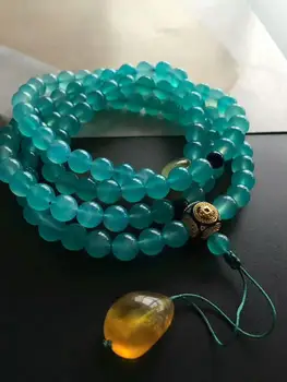 

FREE SHIPPING Natural Mozambique Amazonite Stretch Round 108 Beads Bracelet AAAA 7.8mm