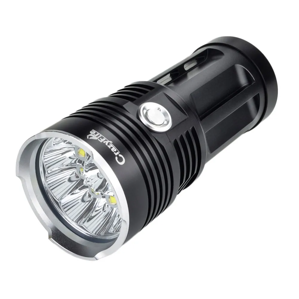 Bateria e Carregador Lanterna com 18650 Crazyfire Barato Super Brilhante Lumens Led Lanterna Tocha 10 Xcree Xm-l t6 80 w 10000 6 w lanterna com 18650 bateria e carregador
