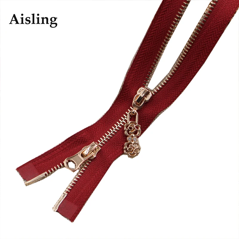 Aisling Metal Zipper Double Slider Open End Two Way For Clothes Down