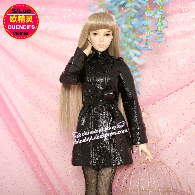 

BJD SD Doll Clothes 1/3 Fashion Long Leather Jacket Leather Coat For SD IPlehouse EID SID Body YF3-110 Doll Accessories