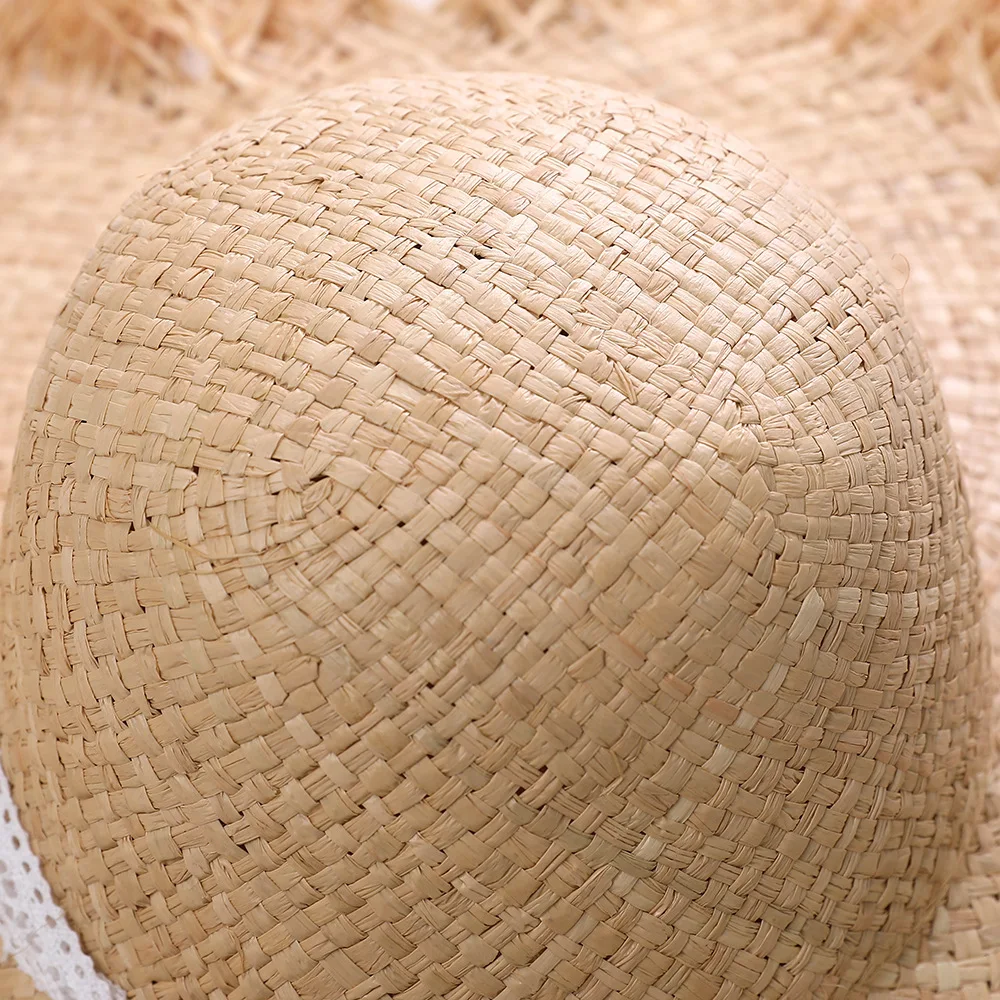 Летняя шляпа Для женщин соломенный с широкими полями пляжная Панама женская уличная праздничные шляпы аксессуар
