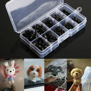 

100pcs/box 8/9/11/13.5/15mm Mini Black Plastic Safety Nose Triangle For Doll Teddy Stuffed Animals Toys Dolls Accessories