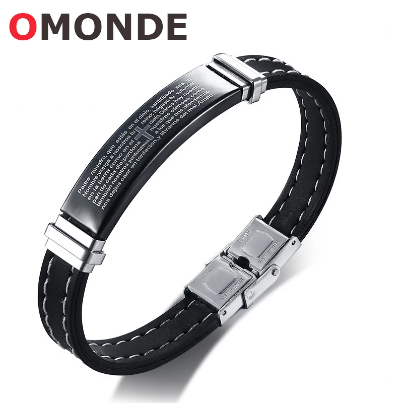 New Arrival Fashion Black Silicone Bracelets Character Engraved