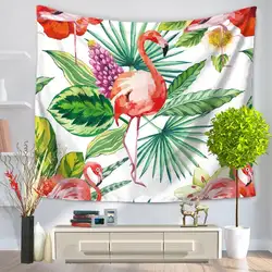Листья тропических растений Фламинго настенный гобелен Decoracaol скатерти декоративные настенные гобелены диван стул крышка пляжный коврик