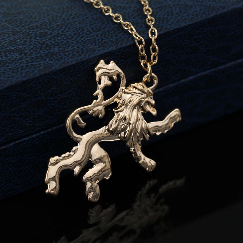 

2019 Game Of Thrones Necklace Song Of Ice And Fire House Lannister Lion Pendant Necklaces For Men Cool Fashion Collar Jewelry
