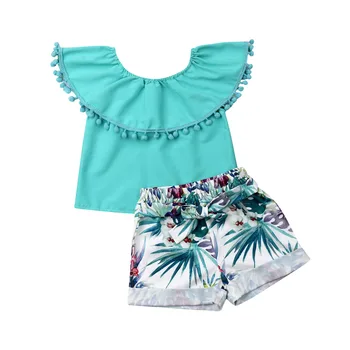 

Newborn Kids Baby Girl Clothes Ruffle Romper Floral Shorts Summer Outfits Set
