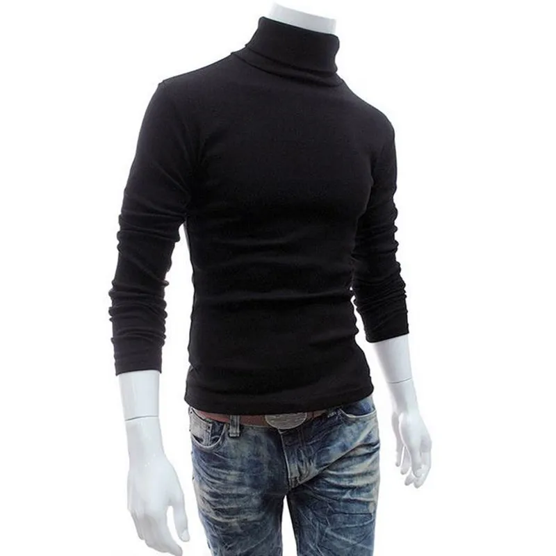 2019 новый весенний модный мужской стрейч свитер однотонный водолазка длинный рукав свитер мужской тонкий повседневный мужской s одежда