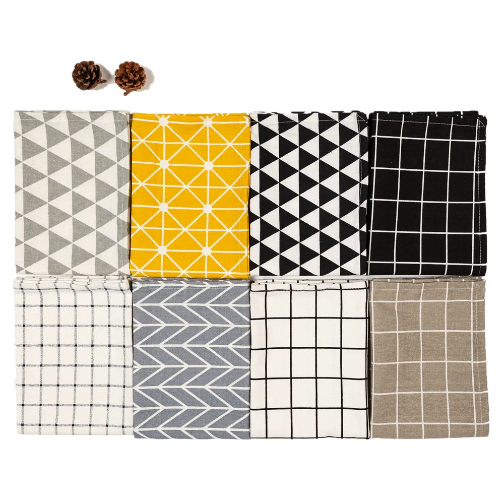 

CFen A's Simple style Square napkin Dinner table Cotton Placemat Setting placemats for table bowl plate pad coasters 1pc