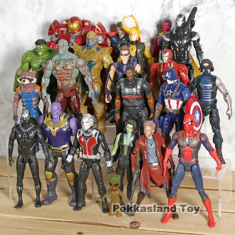 

Marvel The Avengers Spiderman Captain America Iron Man PVC Action Figure Collectible Model Toy for Kids Children Toys 21Pcs/Set
