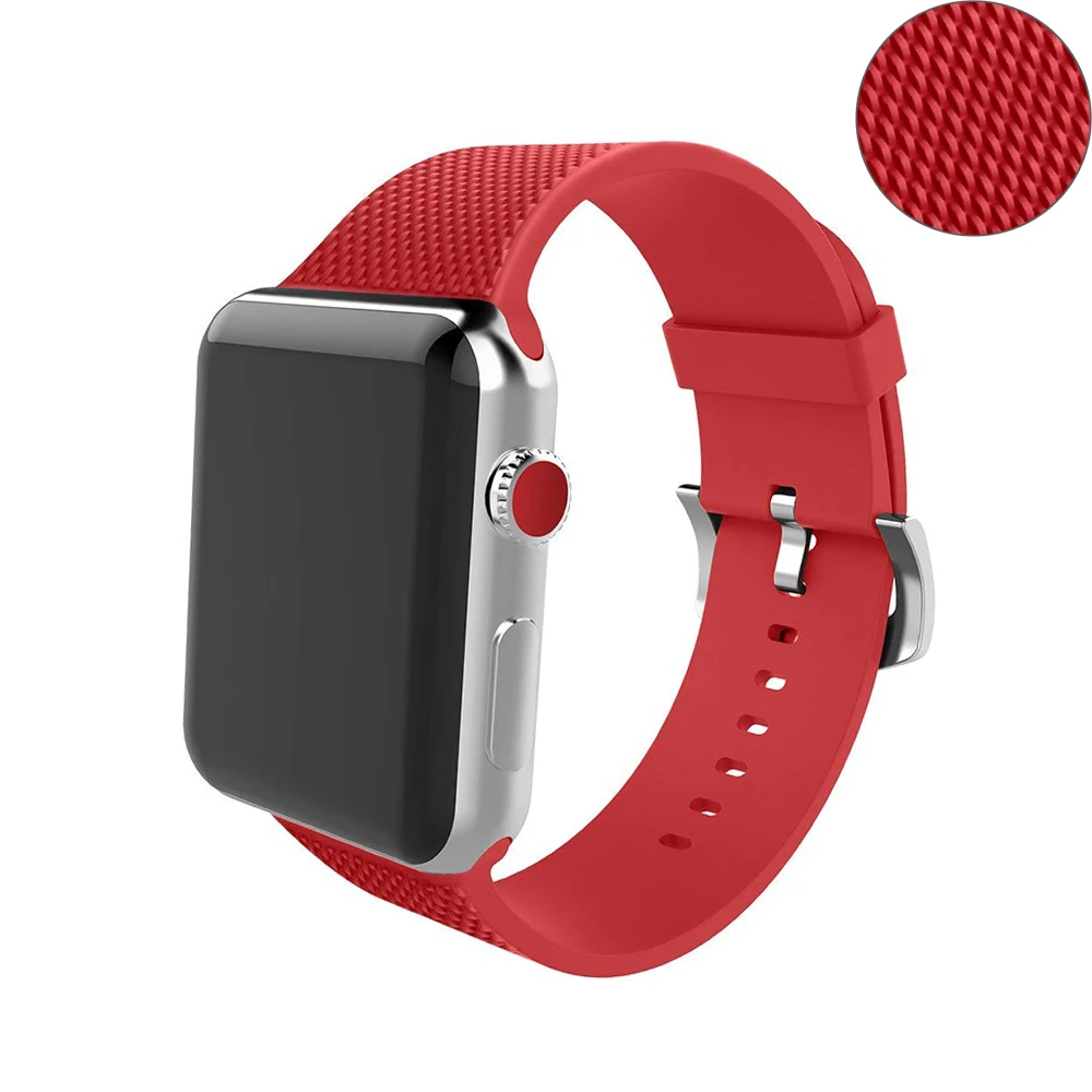 Sport silicon strap for apple watch band 42mm 38mm 44mm 40mm soft rubber clock wristband watchband for iwatch series 3 2 1 4