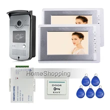 ENVÍO de la Nueva 7 “Pantalla a Color LCD de Video Teléfono de La Puerta Sistema de Intercomunicación 2 Monitor + Cámara 700TVL de Acceso RFID Al Aire Libre En la Acción