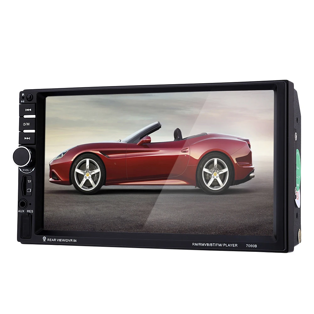 

7060B 2 Din 7 Inch 480P Touch Screen Car MP5 Player Audio Stereo Bluetooth FM Radio Rear View Camera Charger USB TF AUX