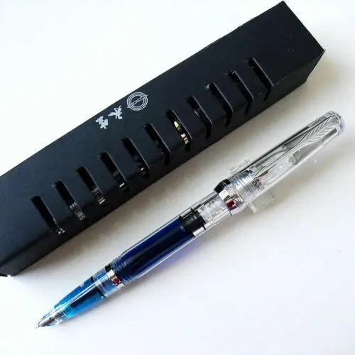 Tanie 2019 skrzydło Sung 618 tłok przezroczyste wieczne pióro grzywny 0.5mm stalówka srebrny klips biuro szkolne penna stilografica