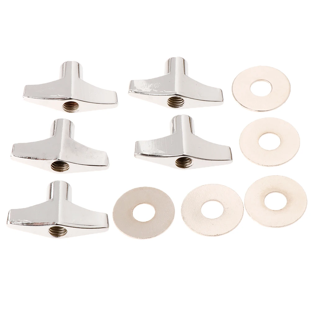 5 Pieces Quick Release Cymbal Stand Wing Nut with Gasket Washer for Drum Set Kit Percussion Parts