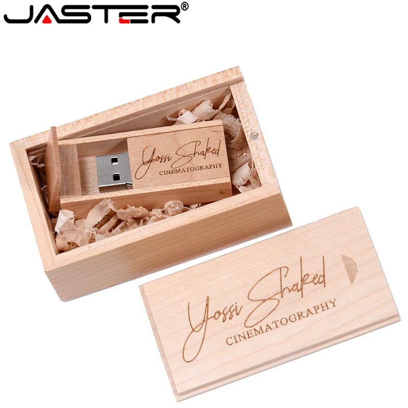 JASTER(более 10 шт бесплатный логотип) Деревянный USB+ коробка USB флэш-накопитель Флешка 4 ГБ 8 ГБ 16 г 32 Гб карта памяти фотография свадебный подарок