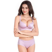 Новинка г. сексуальное женское нижнее белье, бесшовный комплект бюстгальтера с глубоким v-образным вырезом, бюстгальтер и трусики, сексуальный брендовый комплект нижнего белья ABC Cup