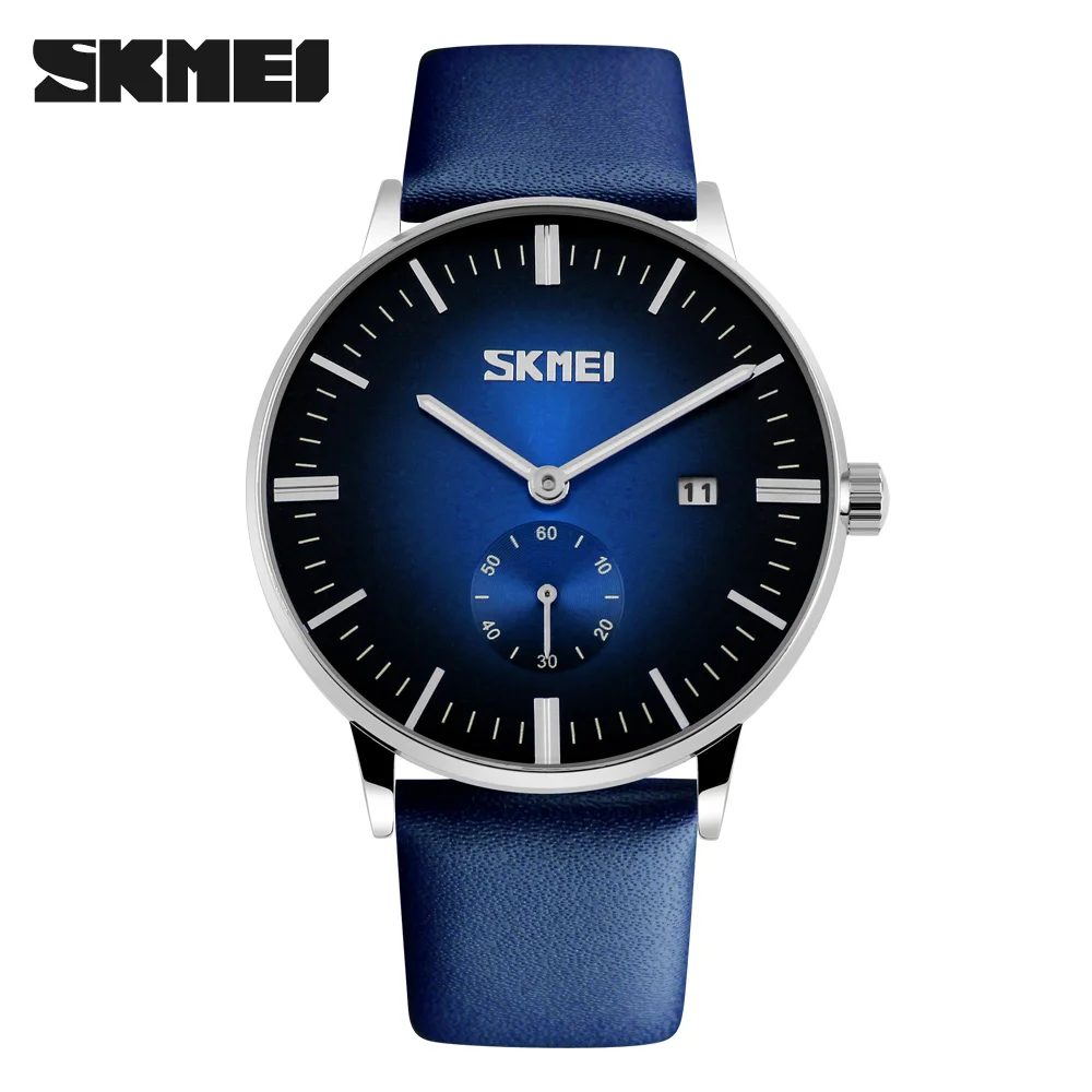 

Men Watches Fashion Top Brand SKMEI Men Quartz Watch Date Genuine Leather Sports Military Wrist Watches Male Relogios Masculinos