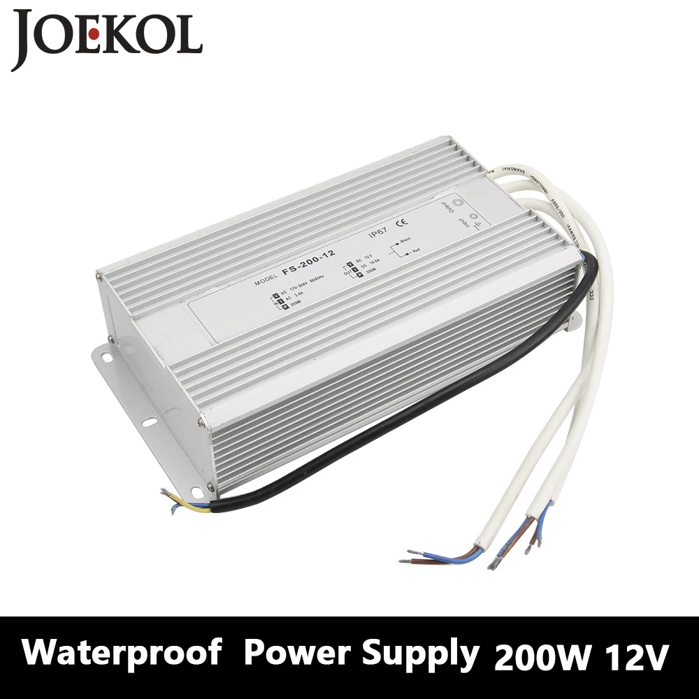 

Led Driver Transformer Waterproof Switching Power Supply Adapter,,AC170-260V To DC12V 200W Waterproof Outdoor IP67 Led Strip