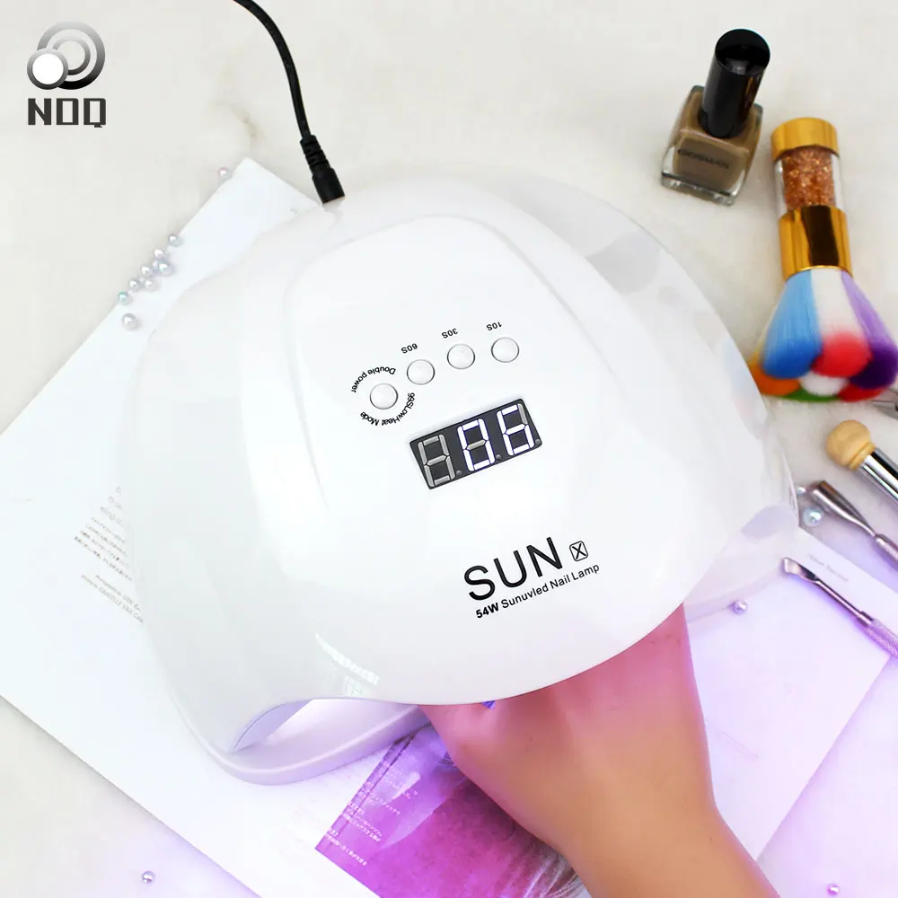 

NOQ SUN X UV LED 54W Nail Dryer Smart Sensor Ultraviolet Varnish Lamp For Curing Gel Polish Manicure Machine With Timer Buttom
