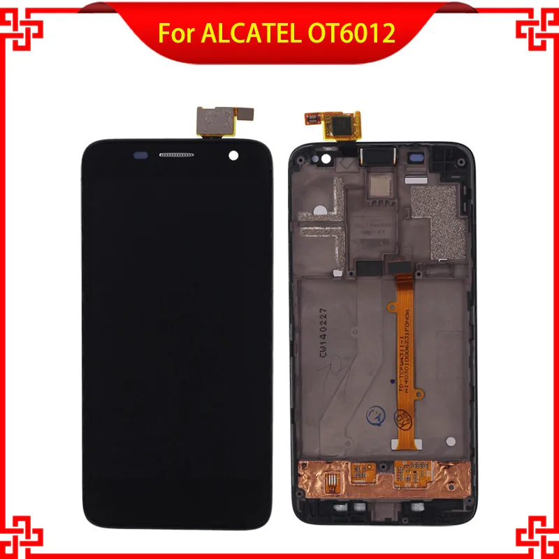 10PC/Lot LCD Display Touch Screen Digitizer Assembly with Frame For ALCATEL OT6012 6012 6012A 6012D 6012W 6012X Mobile Phone LCD