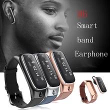 M6 Смарт часы браслет спортивные Смарт Группа Браслет/Bluetooth гарнитура беспроводных наушников для iPhone Samsung PK Mi band2 V6 T2