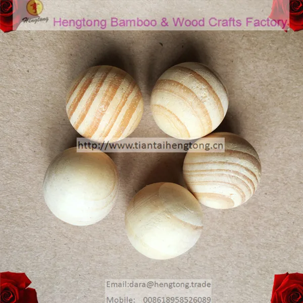 

free shipping 20pcs/pack 23mm unvarnished pine wood ball wooden craft ball gift ball without scent