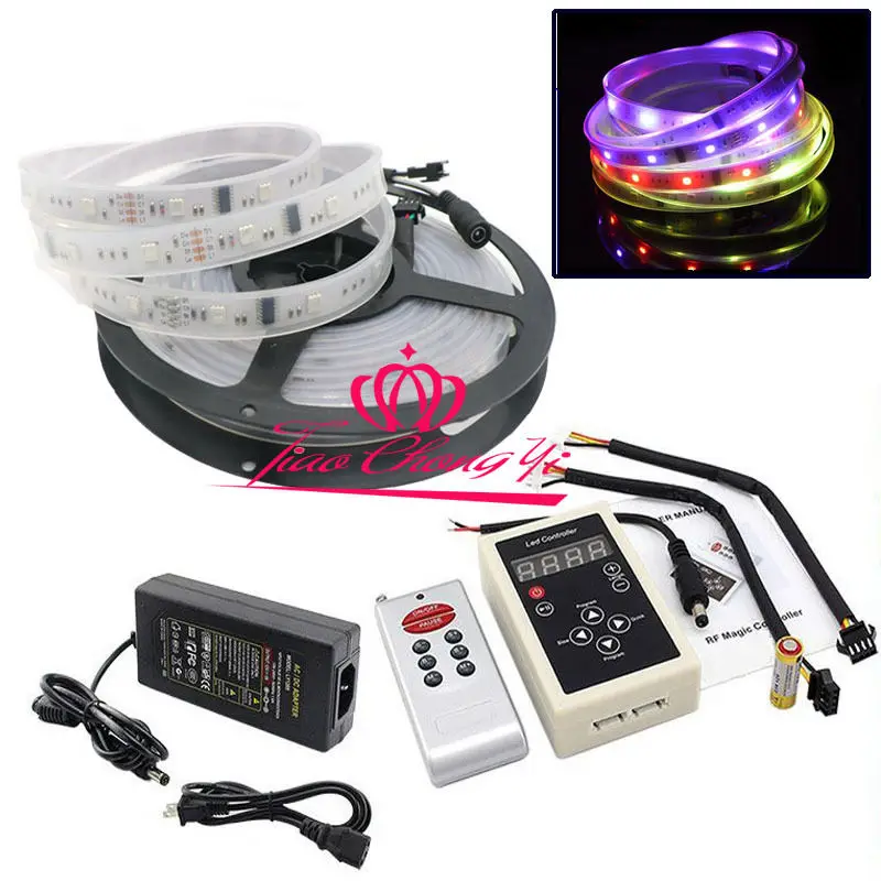 Светодиодная лента 5 М 5050 150LED RGB Dream Color 6803 IC IP67 и RF источник питания 5A 12 В|rgb dream