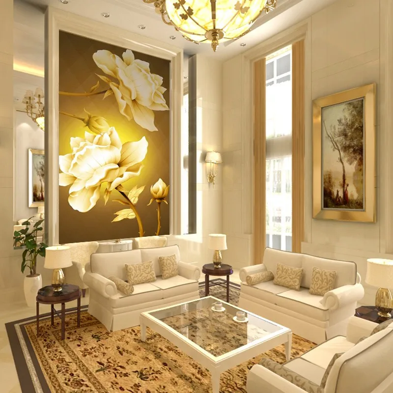 photo-wallpaper-flash-silver-cloth-Entrance-hallway-wall-painting-backdrop-Continental-Golden-Rose-large-mural-wallpaper (1)