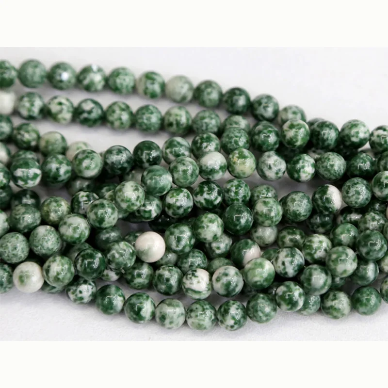 Натуральный зеленый точечный Нефрит Круглый свободный камень Бусины 3-18 мм подходит для ювелирных изделий DIY ожерелья или браслеты 1" 03462