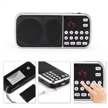 Портативный цифровой fm-радио аудио музыкальный плеер с динамиком светодиодный фонарик Поддержка fm-радио TF карта USB AUX