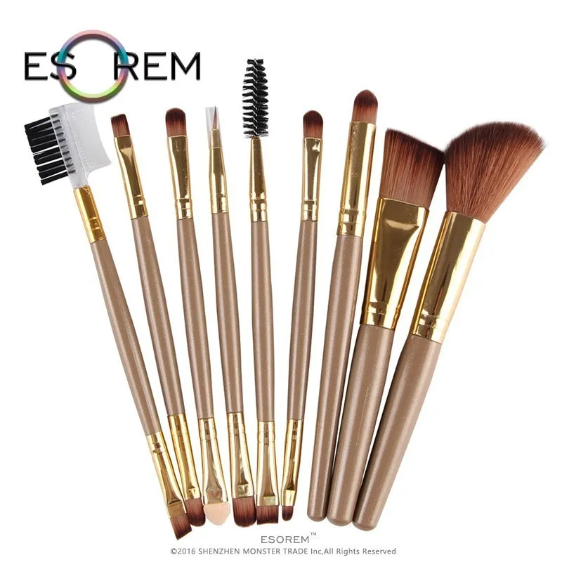 

ESOREM 9 Pcs Professional Makeup Brushes Set Soft Makeup Brush Blending Sponge Eyeshadow Powder Brush Brochas Maquillaje 5320