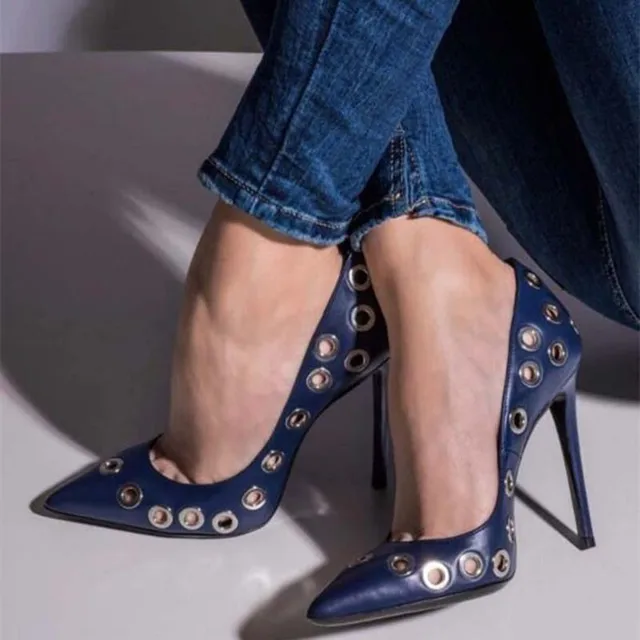 navy blue stilettos