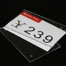 Горячая модные Магнитные Прозрачные рамки акриловые ювелирные часы мобильный телефон цена знак держатель карты стойки