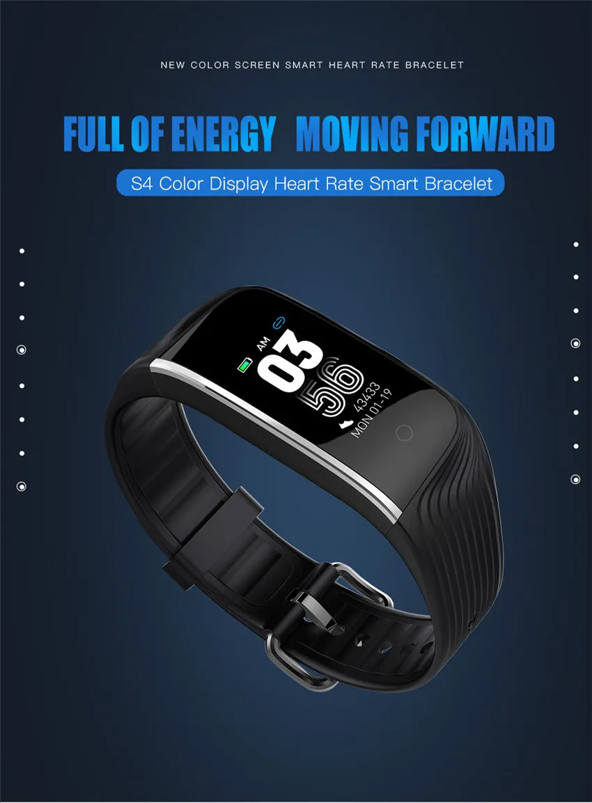 ASKMEER S4 Smart Wristband Bracelet IP68Waterproof Multi Sport Mode Smart Fitness Tracker Color Screen Dynamic Smart Health Bracelet (1)