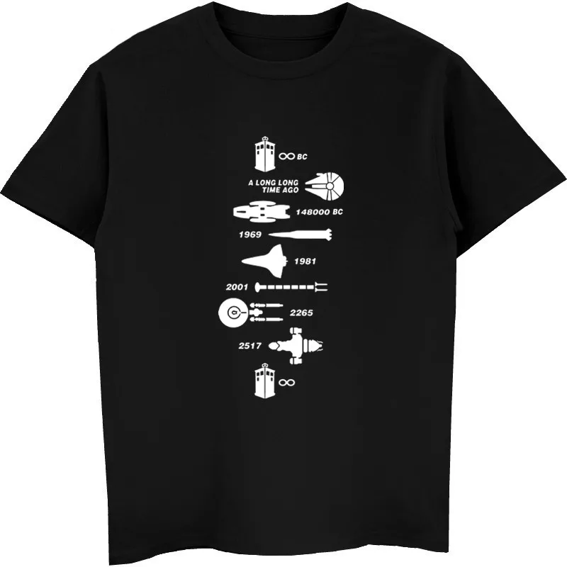 

Summer Style 100% Cotton Shirt Spaceship Timeline Mens T-Shirt Firefly Star Trek Star Wars Gift T Shirt Top Tee Streetwear
