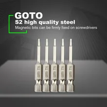 

Goto 5Pcs S2 Alloy Steel SH1/4 50mm High Precision Torx Head Magnetic Screwdriver Bits Set for Drills/Screwdiver
