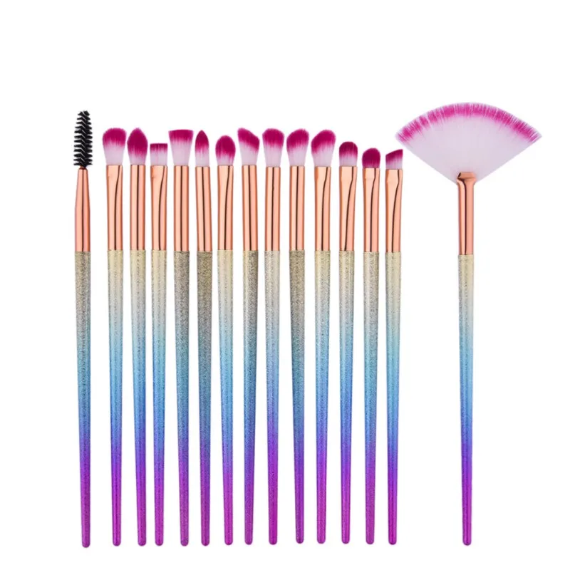 

Portable Gradient Color Handle Makeup Brush Set Eyeshadow Eyebrow brush Powder Brushes Cosmetic Tools