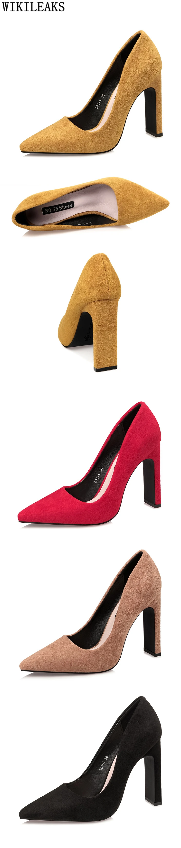Офисные туфли; женские пикантные туфли-лодочки на высоком каблуке; женская обувь на толстом каблуке; красные туфли с острым носком на высоком каблуке; zapatos mujer; коллекция года; ayakkabi