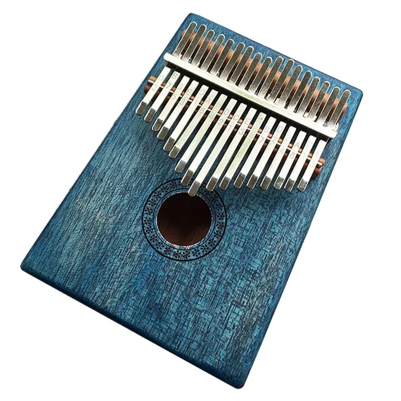 

17 Key Kalimba Mahogany Thumb Piano Mbira Natural Mini Keyboard Instrument Blue