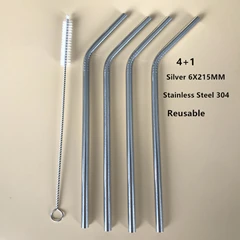 

WOWSHINE Reusable Stainless Steel Drinking Straw 4+1 Brush Multi Colors Retail For Promotional FDA & LFGB Passed